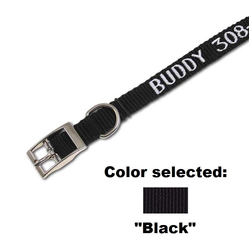 Traditional Collar - 5/8" Width - with Embroidery, - Lucky Pet